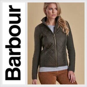 Barbour Sporting Zip Knit Jacket US 4 (UK 8) Olive